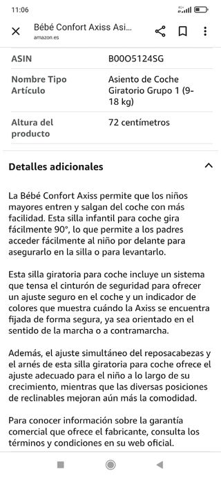 Silla coche Bébé Confort Axiss giratoria