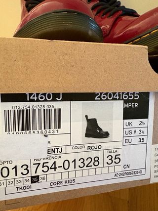 Botas Dr. Martens rojas charol - 1460 J