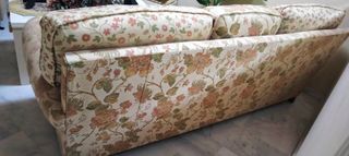 Sofá 3 plazas tela floral beige/multicolor