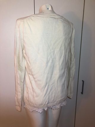 Jersey Massimo Dutti blanco con encaje