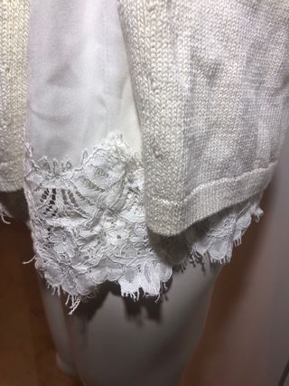 Jersey Massimo Dutti blanco con encaje