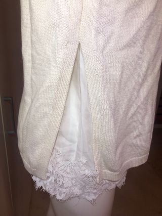 Jersey Massimo Dutti blanco con encaje