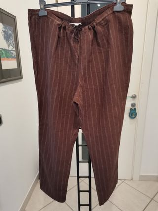 Completo Krizia Lino Marrone Tg 52