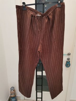 Completo Krizia Lino Marrone Tg 52