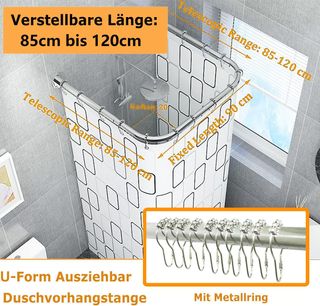 Barra Cortina Ducha U + Cortina