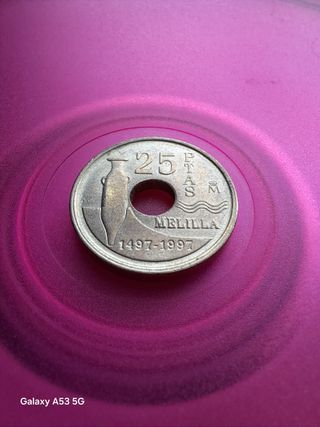 Moneda 25 Pesetas Melilla 1497-1997