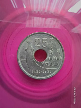 Moneda 25 Pesetas Melilla 1497-1997