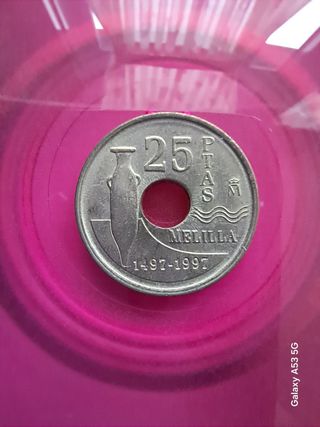 Moneda 25 Pesetas Melilla 1497-1997