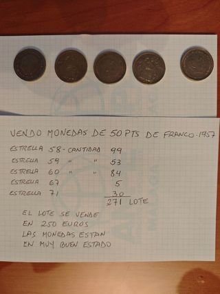 Lote 271 Monedas 50 Pts Franco 1957