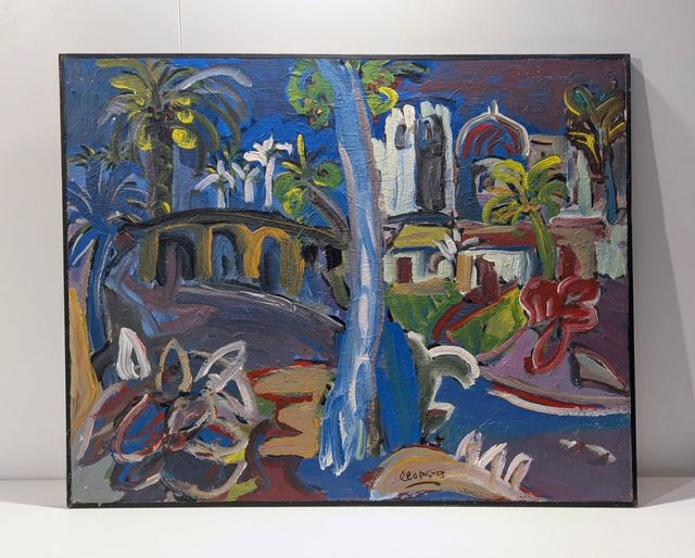 Llopis Beltrá óleo firmado paisaje Elche