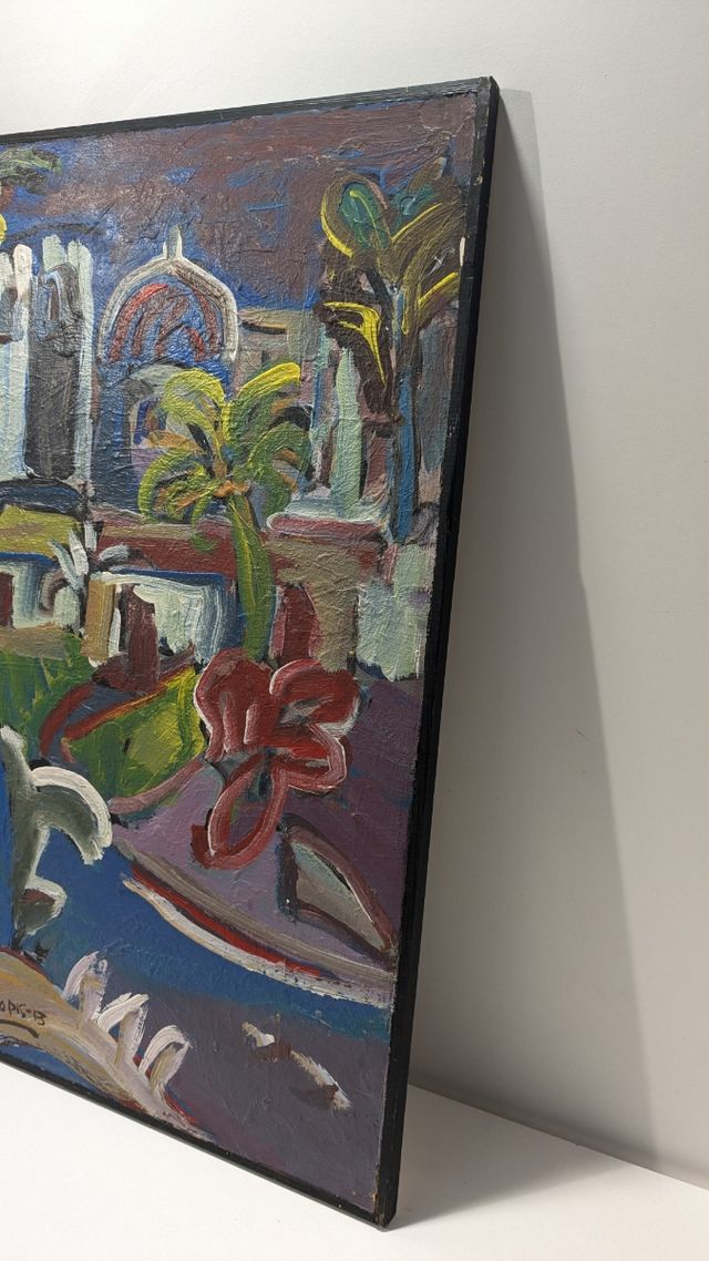 Llopis Beltrá óleo firmado paisaje Elche