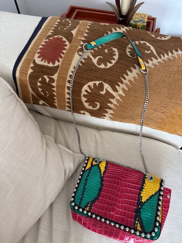 Bolso Zara Piel Vaca Serpiente Multicolor