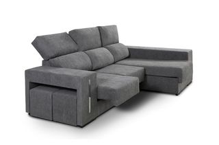 Sofá Chaise Longue OSCAR con Puffs y Arcón