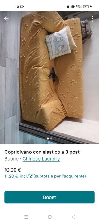 Copridivano Giallo 3 posti Chinese Laundry