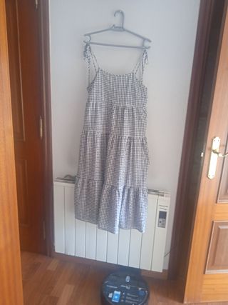 Vestido cuadros blanco y negro