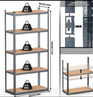 Pack 2 Estanterías Metálicas Galvanizadas