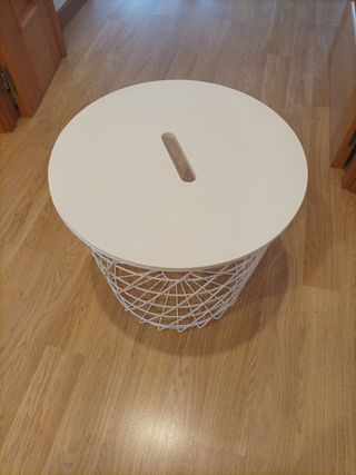 Mesita auxiliar redonda Ikea blanca