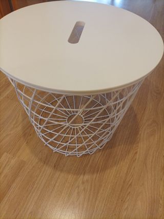 Mesita auxiliar redonda Ikea blanca