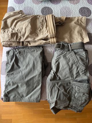 Pantalones Trekking Desmontables Beige/Verde