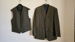 Traje de hombre verde oscuro 3 piezas