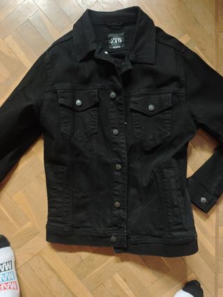 Chaqueta vaquera Zara Negra Talla L