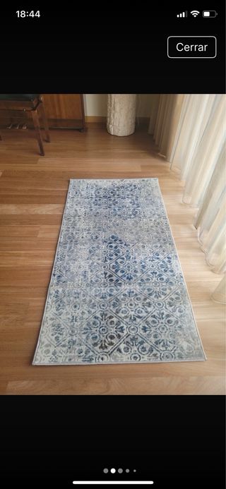 Alfombra estilo vintage azul y gris