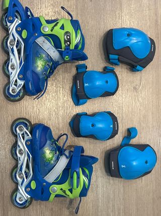 Patines ajustables niño azul y verde