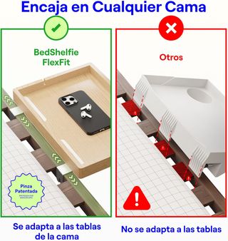 Mesita Noche Cama Alta Madera y Plástico