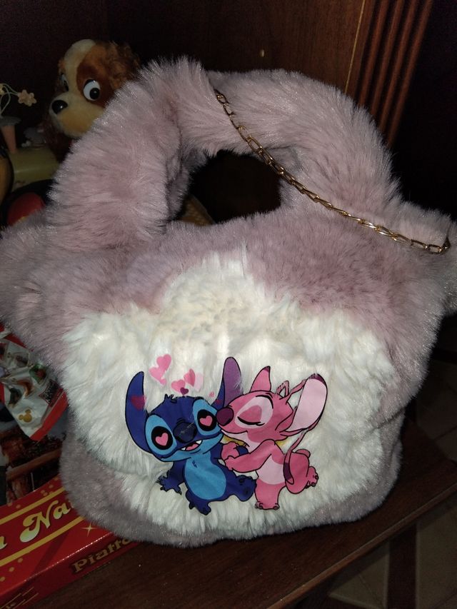 Borsetta finta pelliccia Stitch Angel