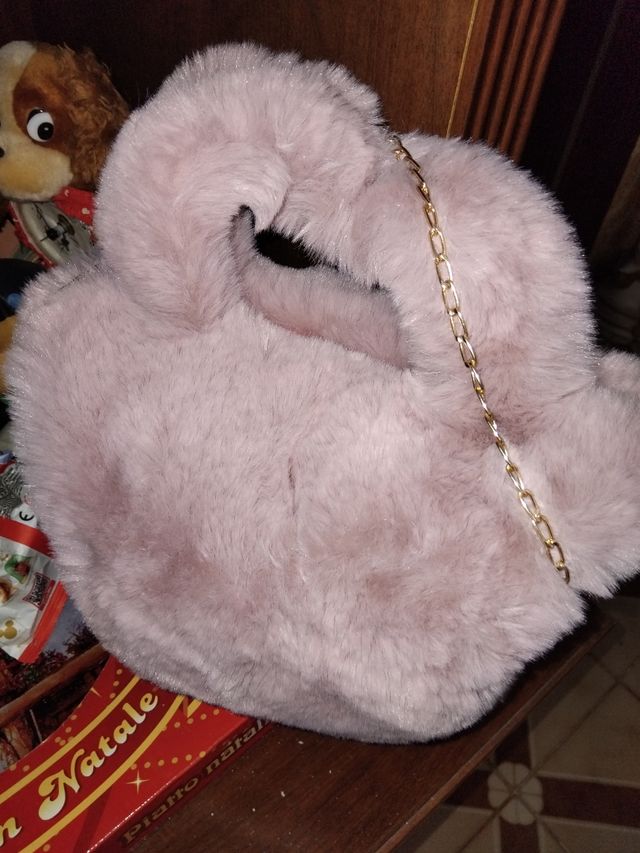 Borsetta finta pelliccia Stitch Angel