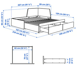 Cama Diván IKEA Flekke con colchones originales