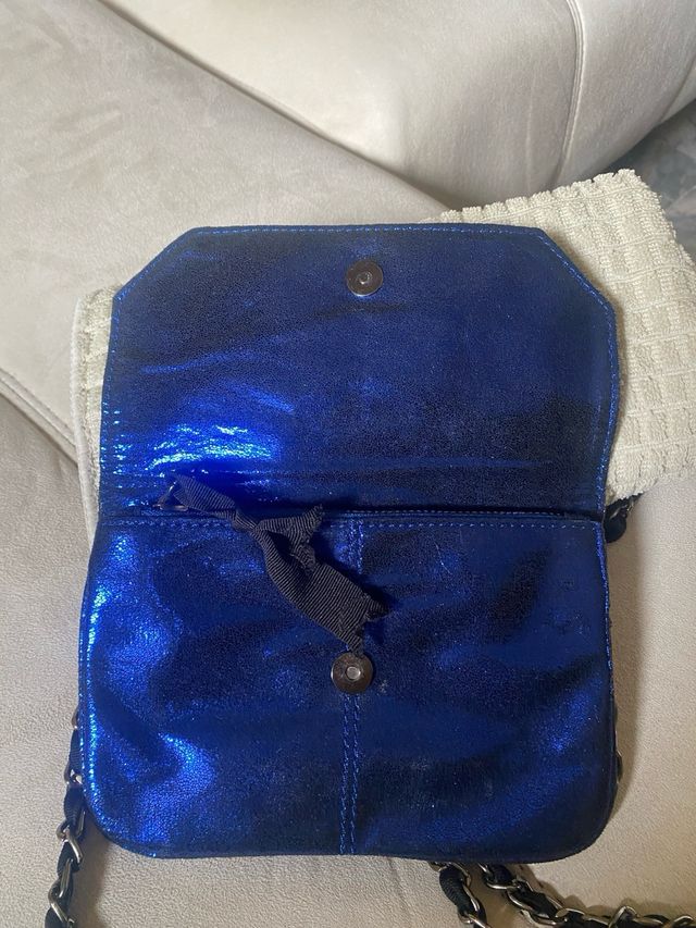 Bolso fiesta redondo plateado