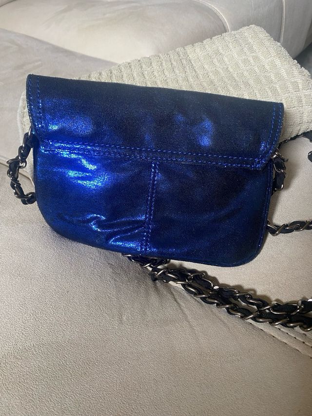 Bolso fiesta redondo plateado