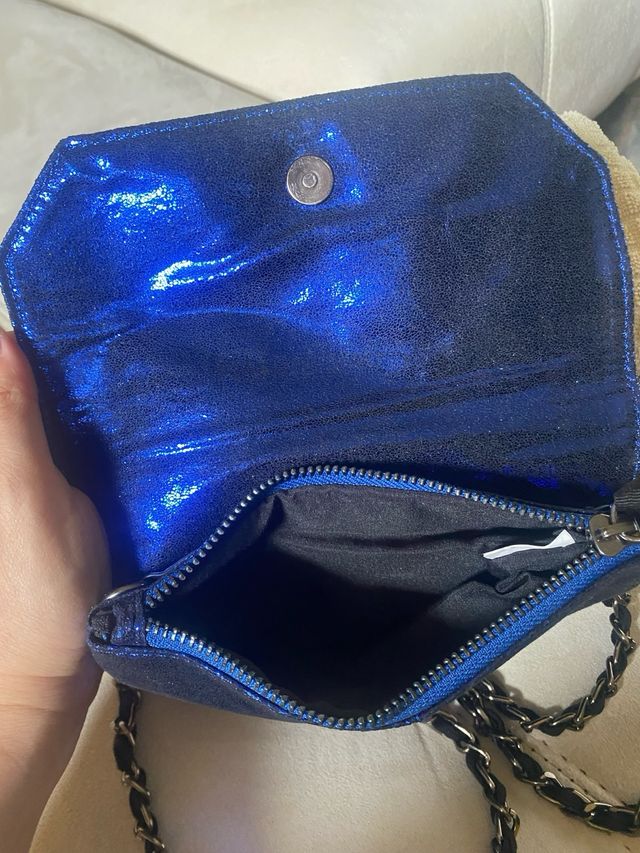 Bolso fiesta redondo plateado