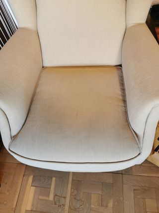 Sillón beige tela cómodo