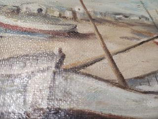 Cuadro óleo marina antigua