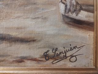 Cuadro óleo marina antigua