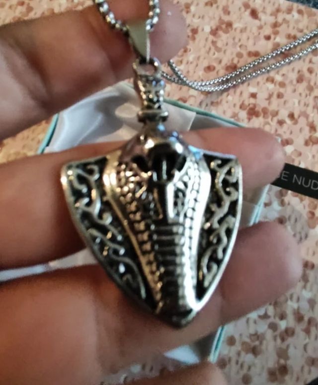 Colgante AMULETO Cobra Egipcia Plata Nuevo