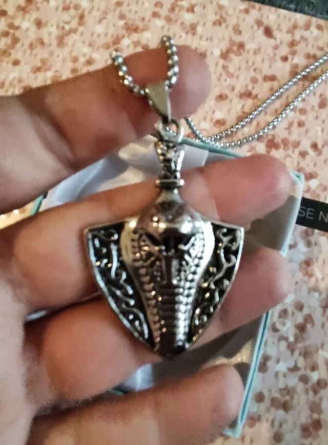 Colgante AMULETO Cobra Egipcia Plata Nuevo