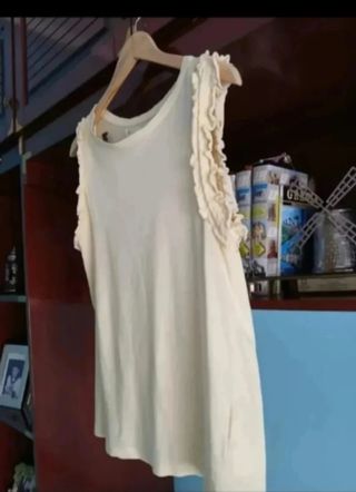 Camiseta sin mangas beige