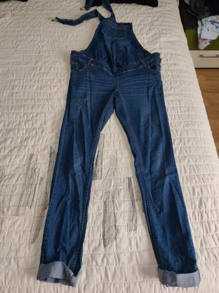 5 unid. Pantalones, petos y falda vaqueras premamá