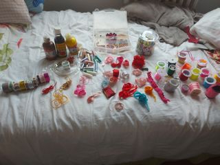 Lote Manualidades: Cintas, Cuentas y Más