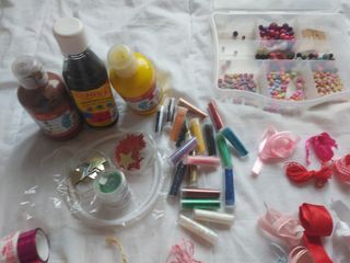 Lote Manualidades: Cintas, Cuentas y Más