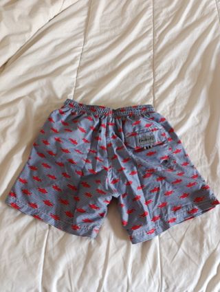 Bañador hombre tiburones azul y rojo