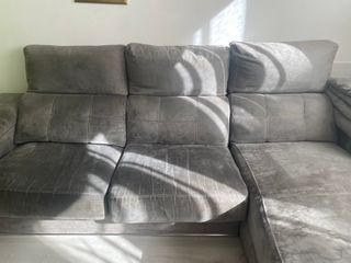 Sofá Chaise Longue Gris Tela