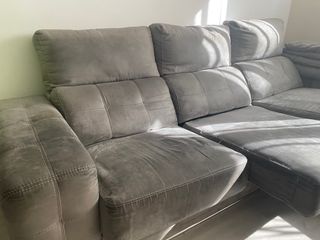 Sofá Chaise Longue Gris Tela