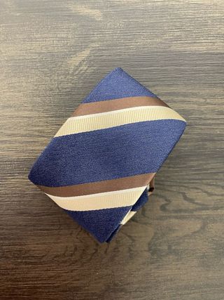 Corbata Rayas Azul y Marrón