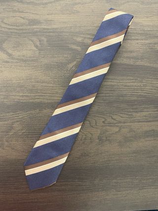 Corbata Rayas Azul y Marrón