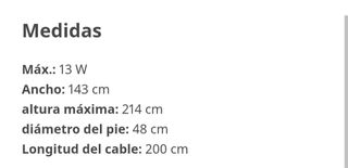 Lámpara de pie negra de metal y cristal
