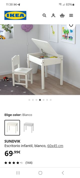 Escritorio y silla infantil blanco